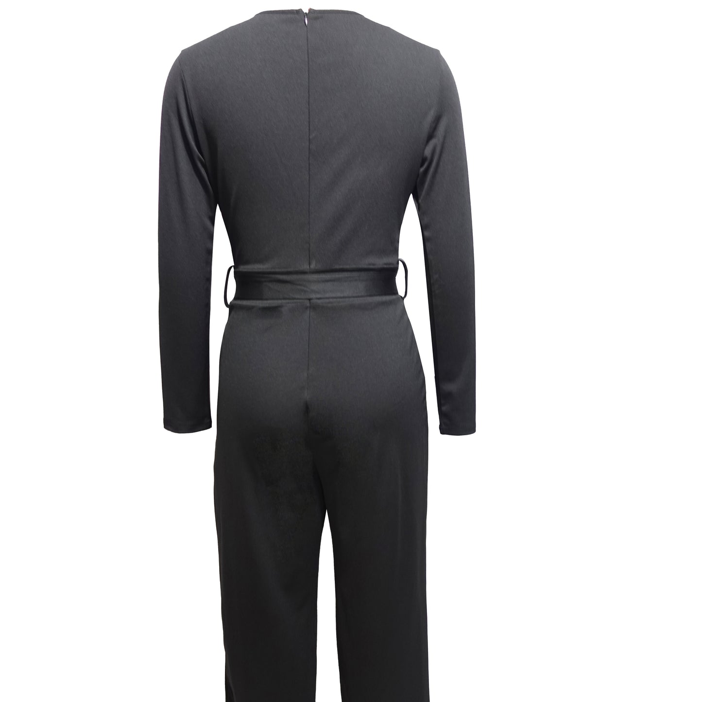 Ladies' Fashionable Slim Fit Sexy V-neck Long Sleeved Slimming Jumpsuit Plus Size