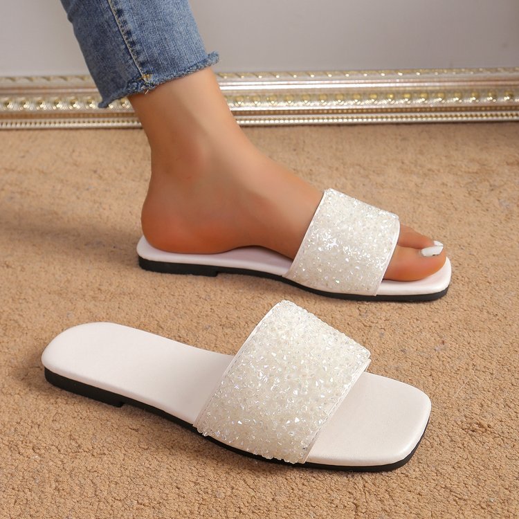 Fashion Personality Pearl Flat Sandals Women